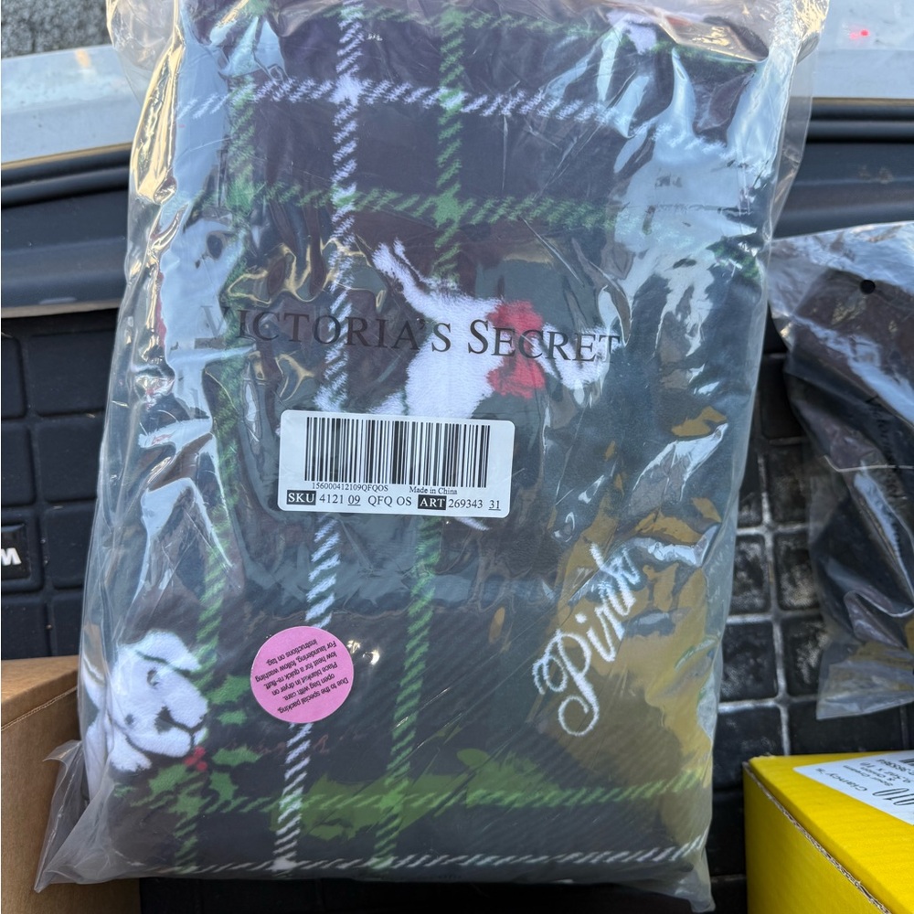 Victoria's Secret Pink Plaid Blanket